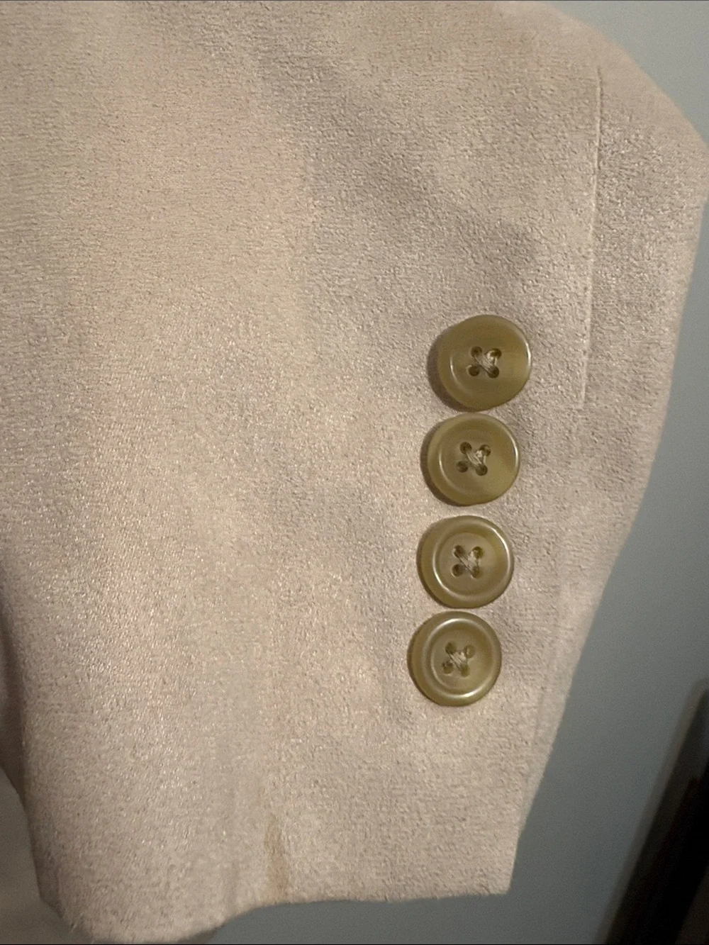 Chaps Light Beige Suede Blazer Jacket